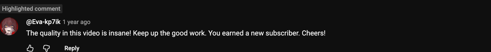 YouTube comment