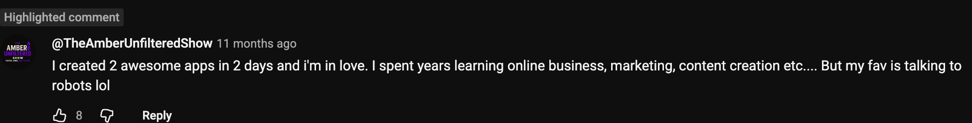 YouTube comment